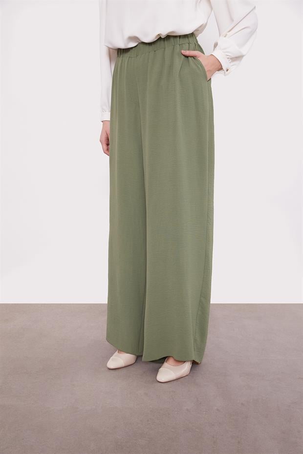 Koyu Yeşil Bol Paça Aerobin Pantolon