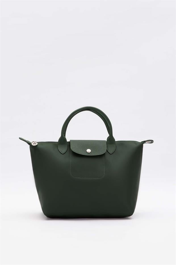 KOYU YEŞİL C12 9604 Deri Kapaklı Omuz Çantası