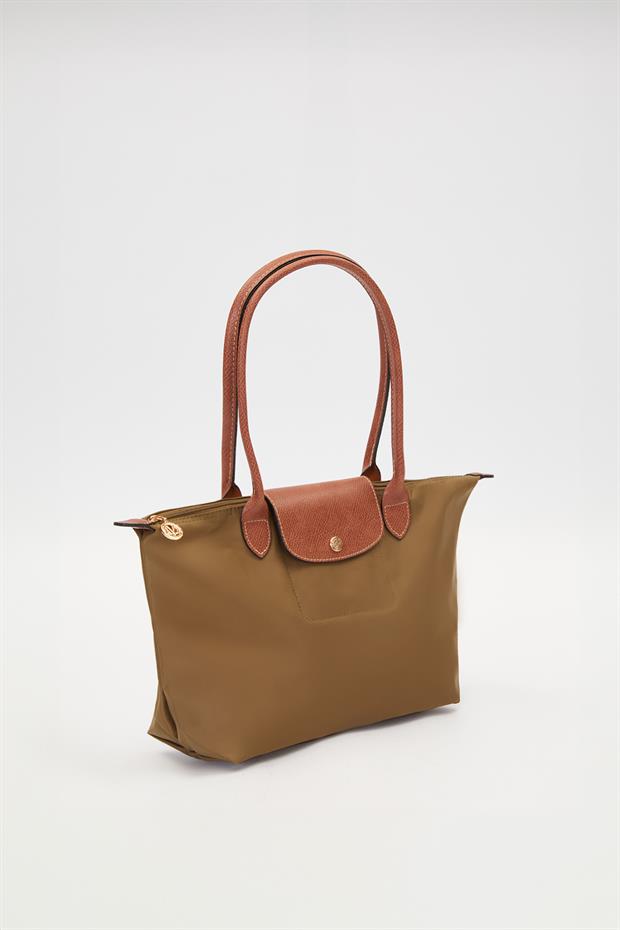 Koyu Yeşil Deri Kapaklı Uzun Askılı Omuz Çantası