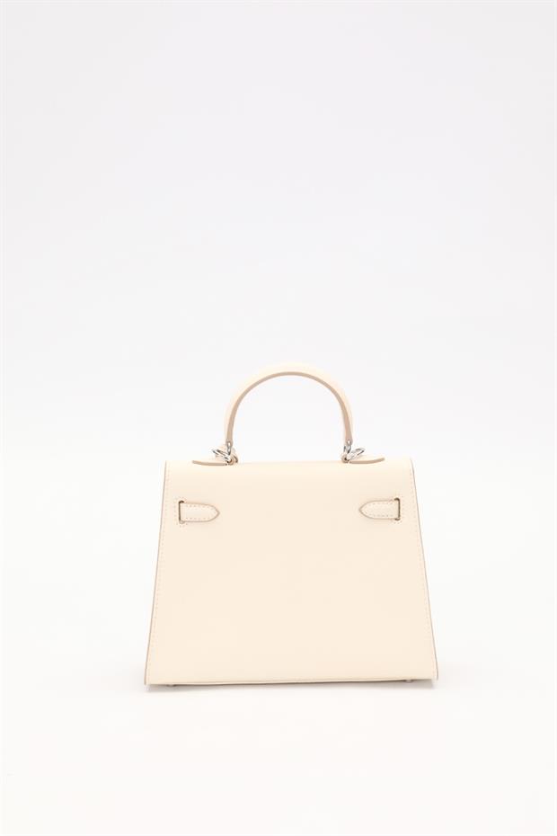 Krem Aksesuar Kilit El Çantası