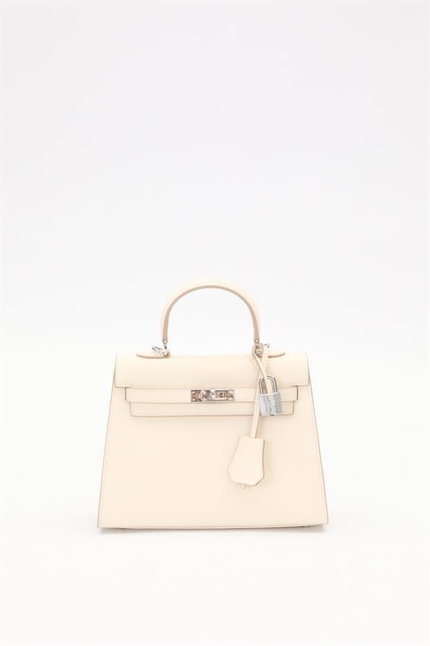 Krem Aksesuar Kilit El Çantası