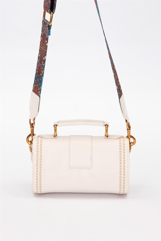 Krem Benek Detay Omuz Çantası