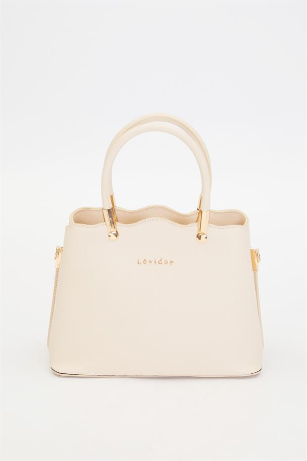Krem Dalga Kenar El Çantası