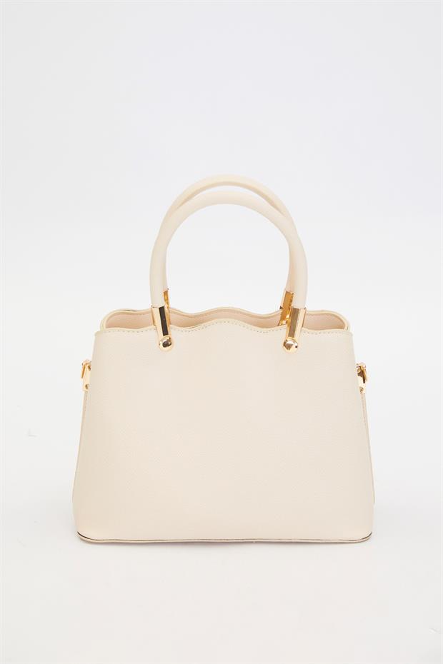 Krem Dalga Kenar El Çantası