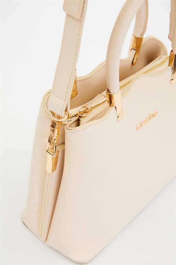 Krem Dalga Kenar El Çantası