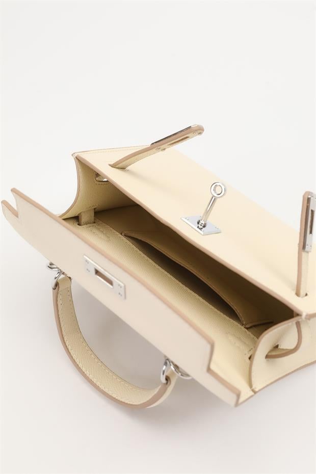 Krem Döndürme Kilitli El Çantası