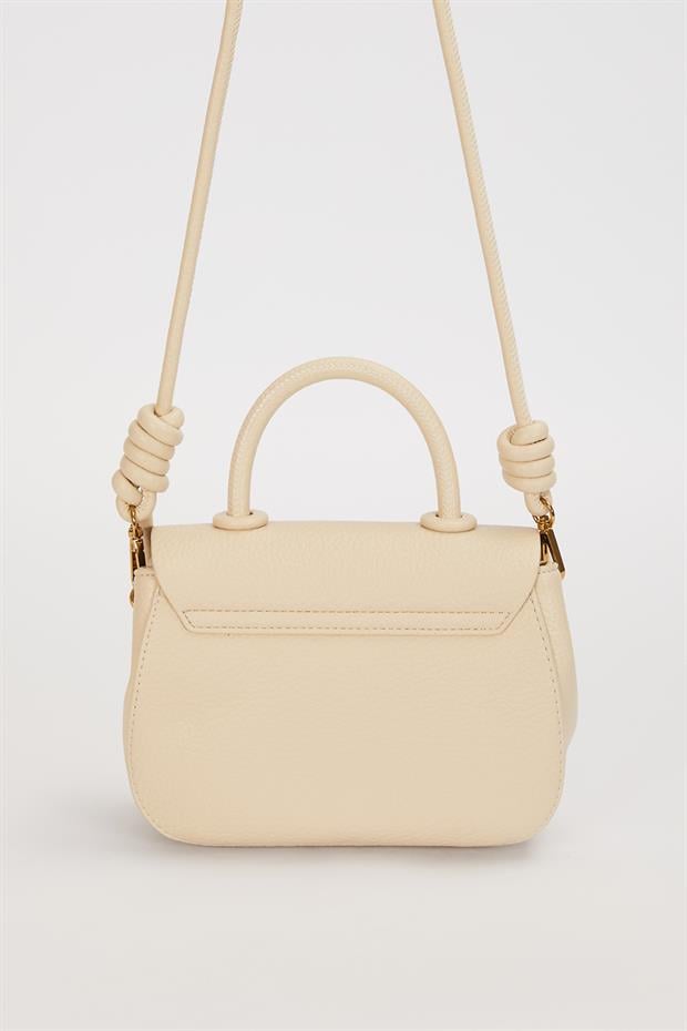 Krem Düğüm Detay Askılı Omuz Çantası