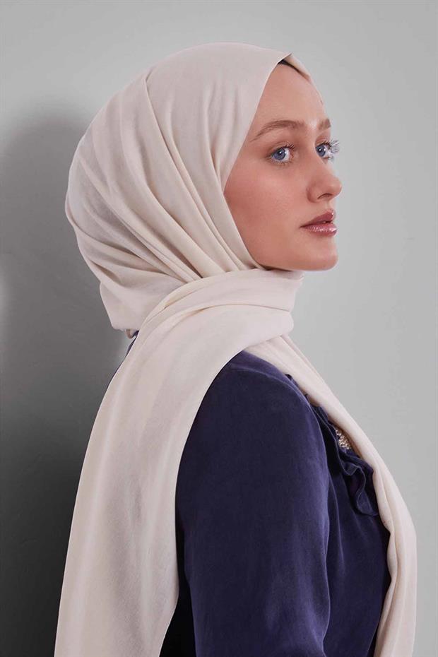 Krem Düz Tensel Şal