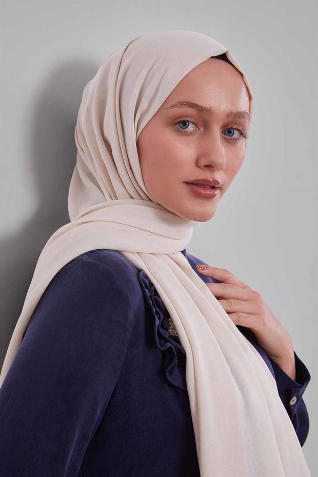 Krem Düz Tensel Şal