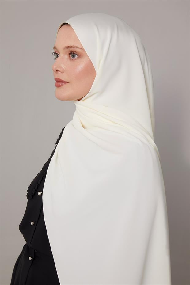 Krem Düz Trend Şal