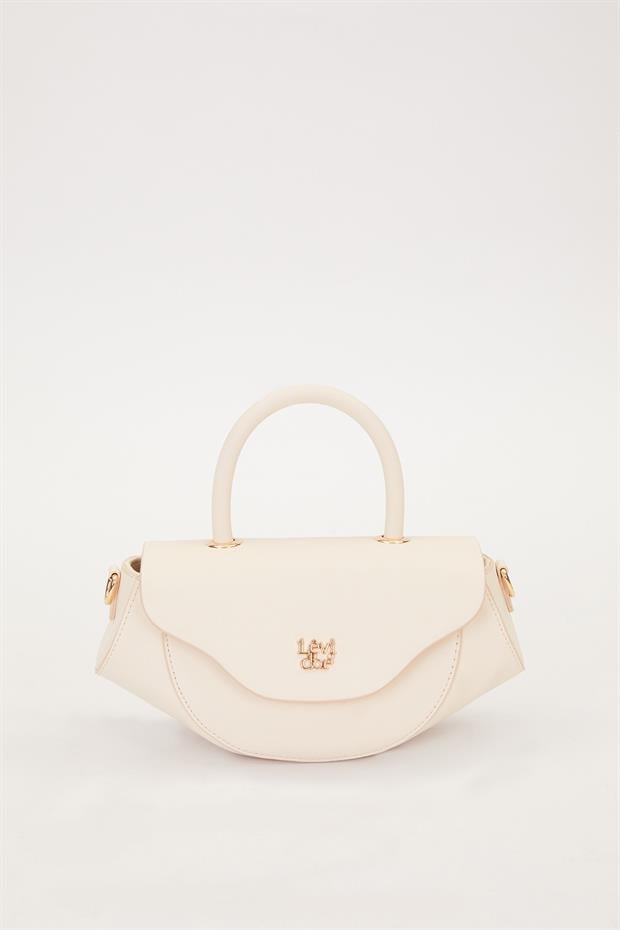 Krem Geometrik Model Omuz Çantası