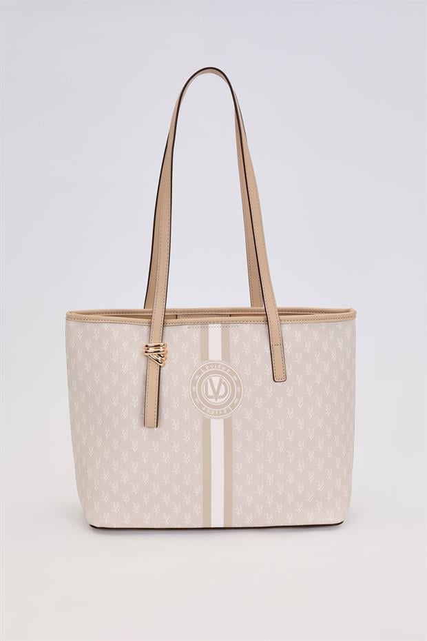 Krem Gold Akseusar Detaylı Omuz Çantası