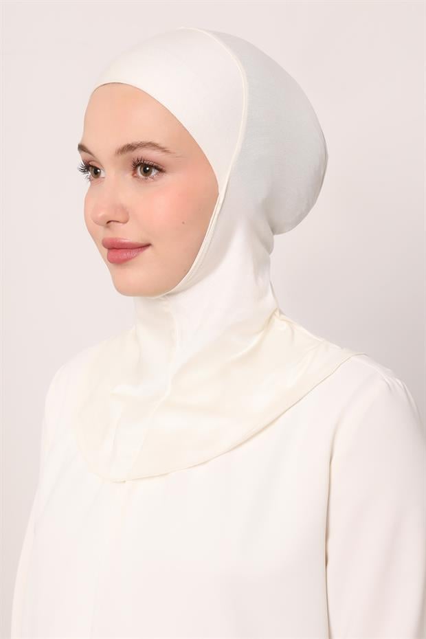 Krem Hijabchi Boyunluklu Bone