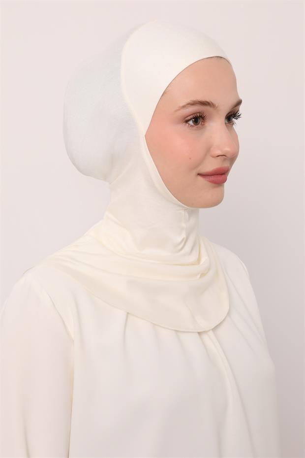 Krem Hijabchi Boyunluklu Bone