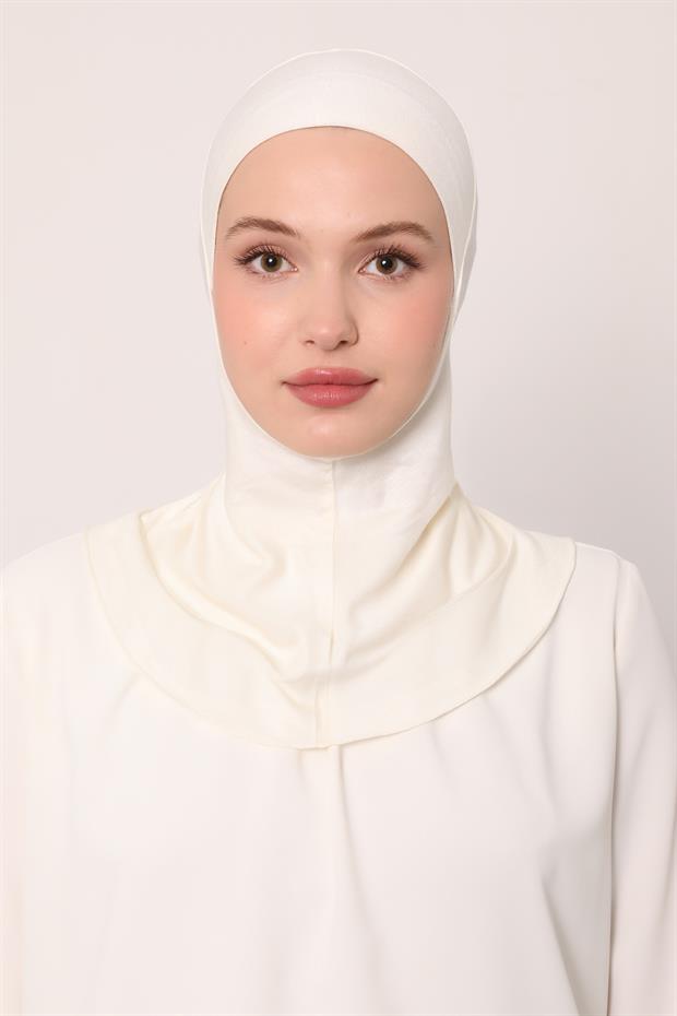 Krem Hijabchi Boyunluklu Bone