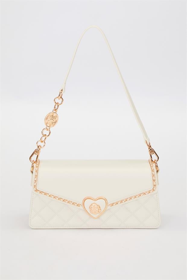 Krem Kalp Toka Detay Omuz Çantası