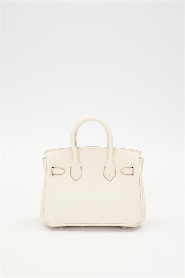 Krem Kapama Kilit Detaylı El Çantası