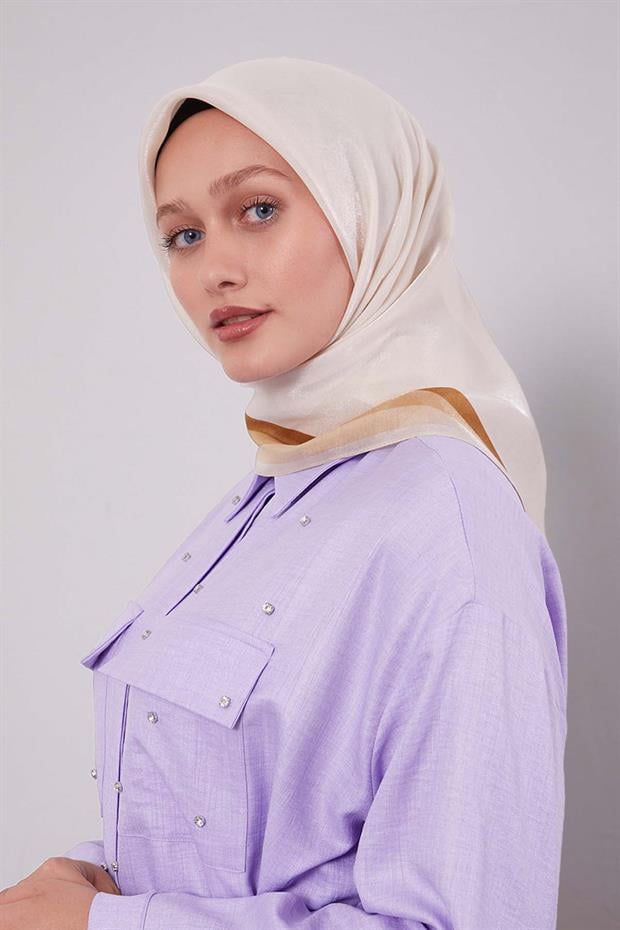 Krem Kehribar Eşarp