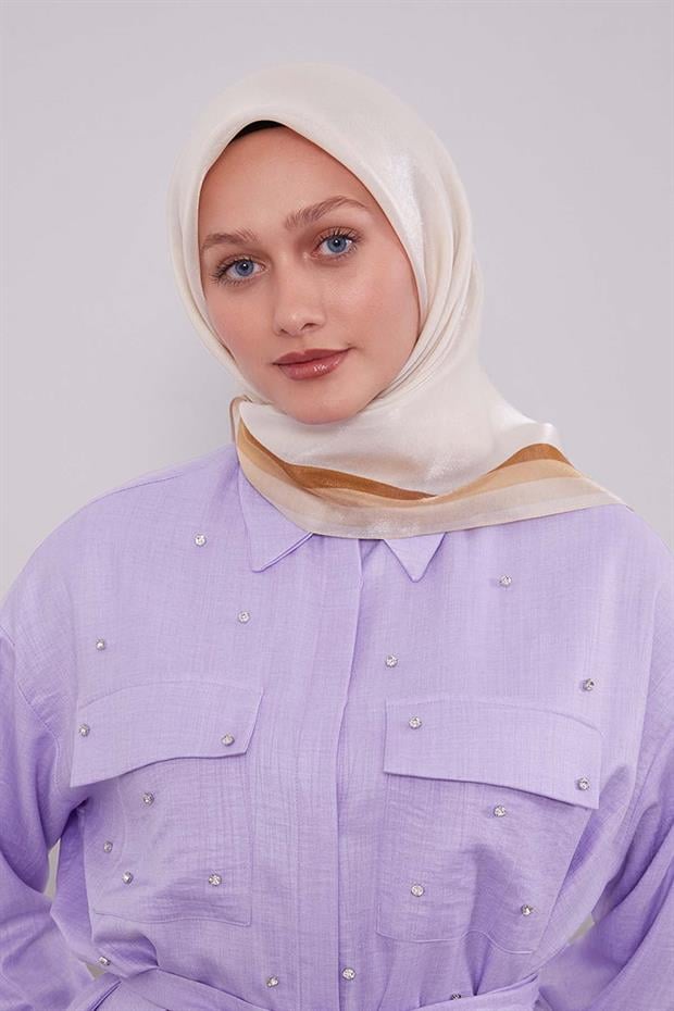 Krem Kehribar Eşarp