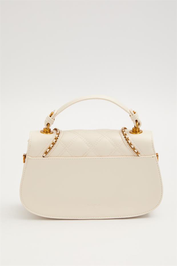 Krem Oval Model El Çantası