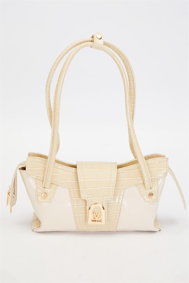 Krem - Rugan Baget Omuz Çantası