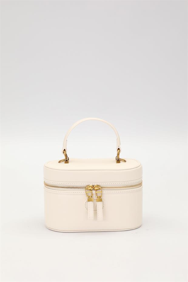 Krem Elips Model El Çantası