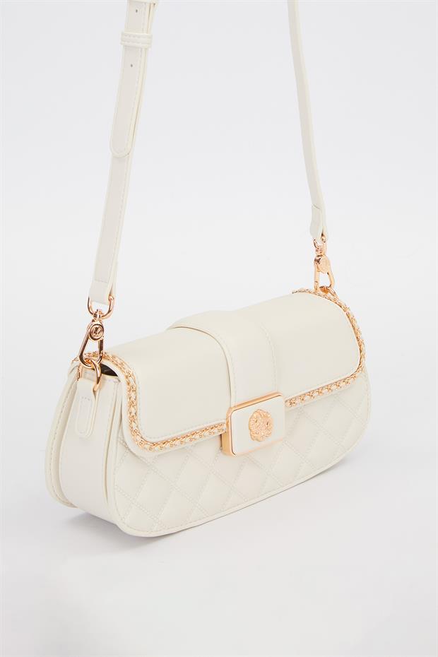 Krem Toka Detay Omuz Çantası