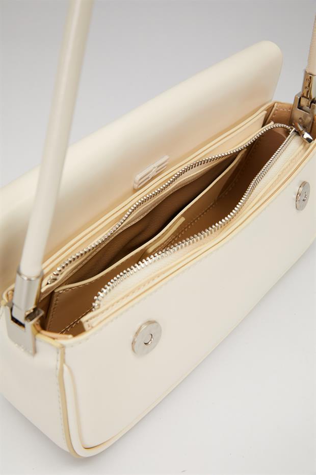 Krem Uzun Askılı Omuz Çantası