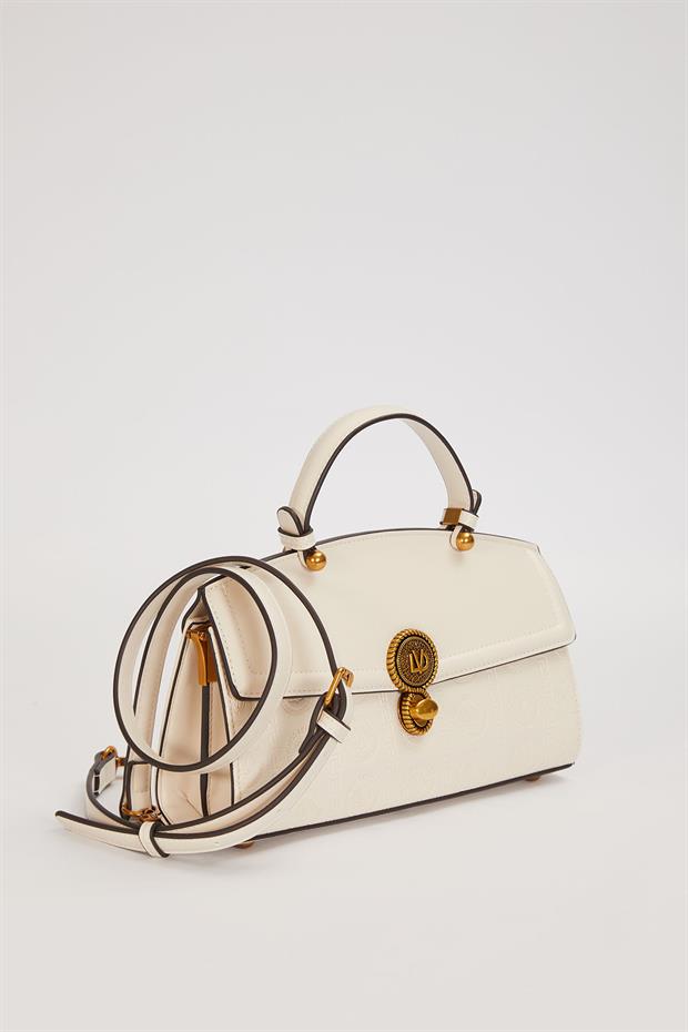 Krem Yuvarlak Lvd Kilitli El Çantası