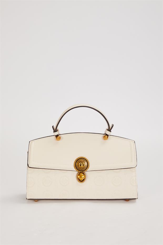 Krem Yuvarlak Lvd Kilitli El Çantası