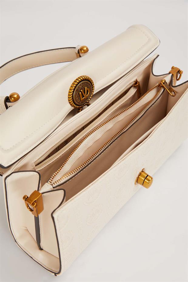 Krem Yuvarlak Lvd Kilitli El Çantası