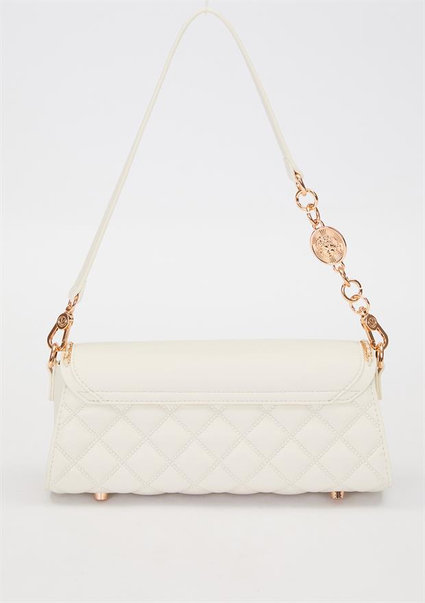 Krem Zincir Askı Detay Omuz Çantası