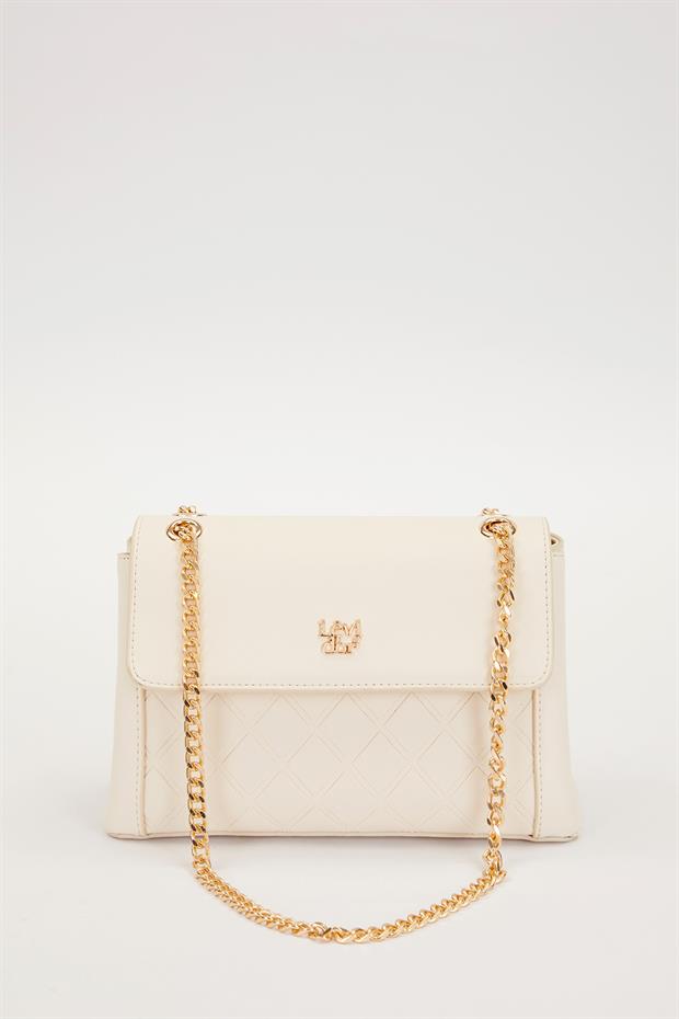Krem Zincir Askı Omuz Çantası