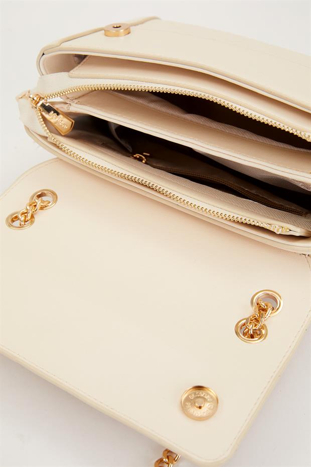 Krem Zincir Askı Omuz Çantası