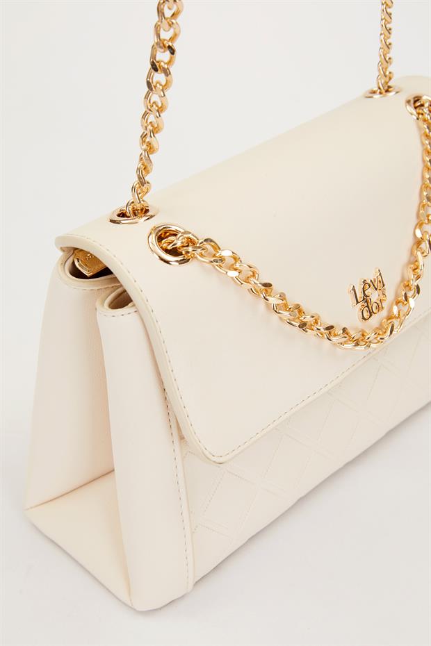 Krem Zincir Askı Omuz Çantası