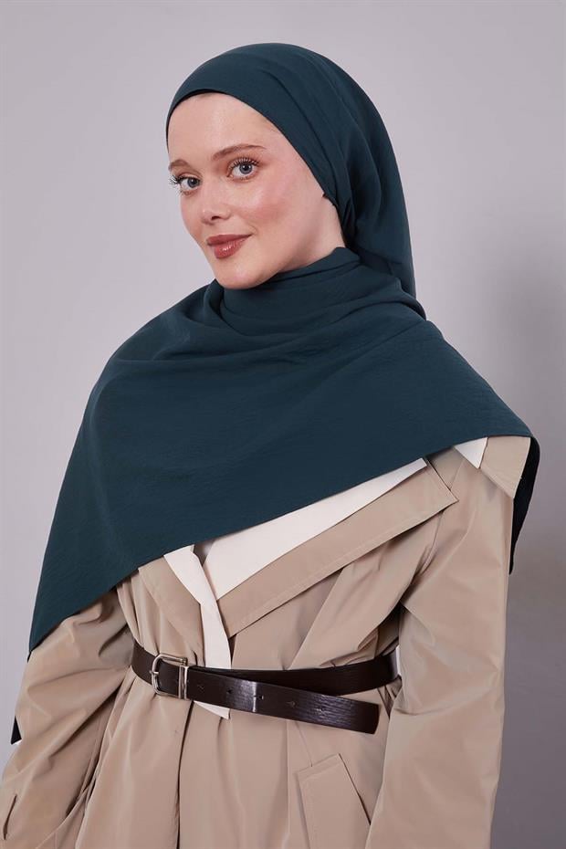 Küf Yeşili Pamuklu Cazz Kare Eşarp