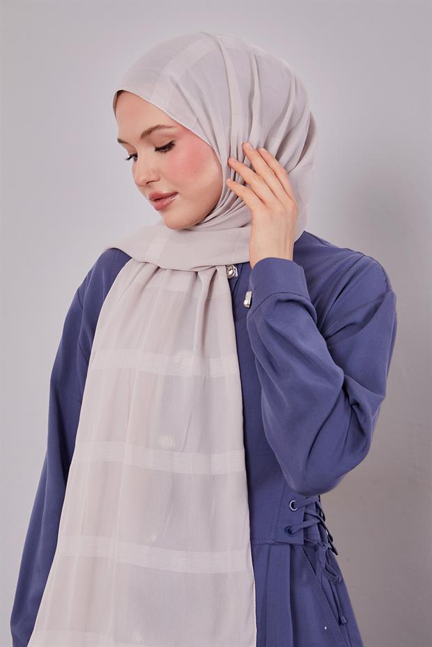 Kum Kendinden Çizgili Dream Şal