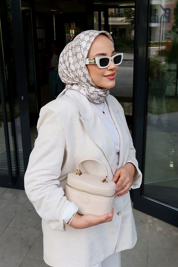 Kum Petek Desen Twill İpek Eşarp