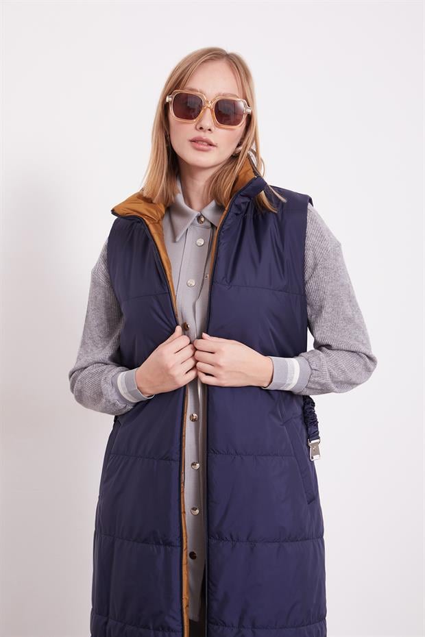 Lacivert Bel Kemerli Şişme Yelek