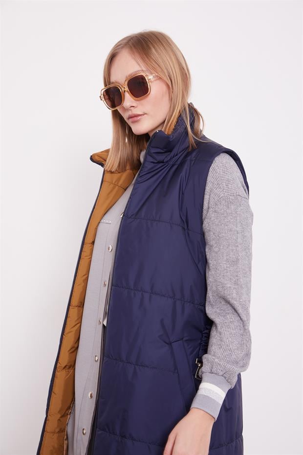 Lacivert Bel Kemerli Şişme Yelek