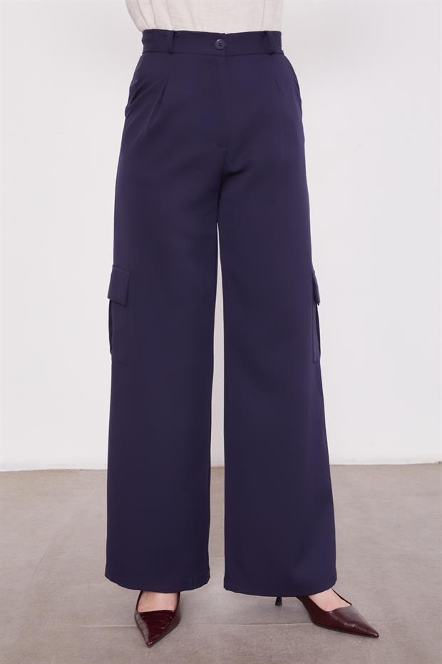 Lacivert Cep Detaylı Pantolon