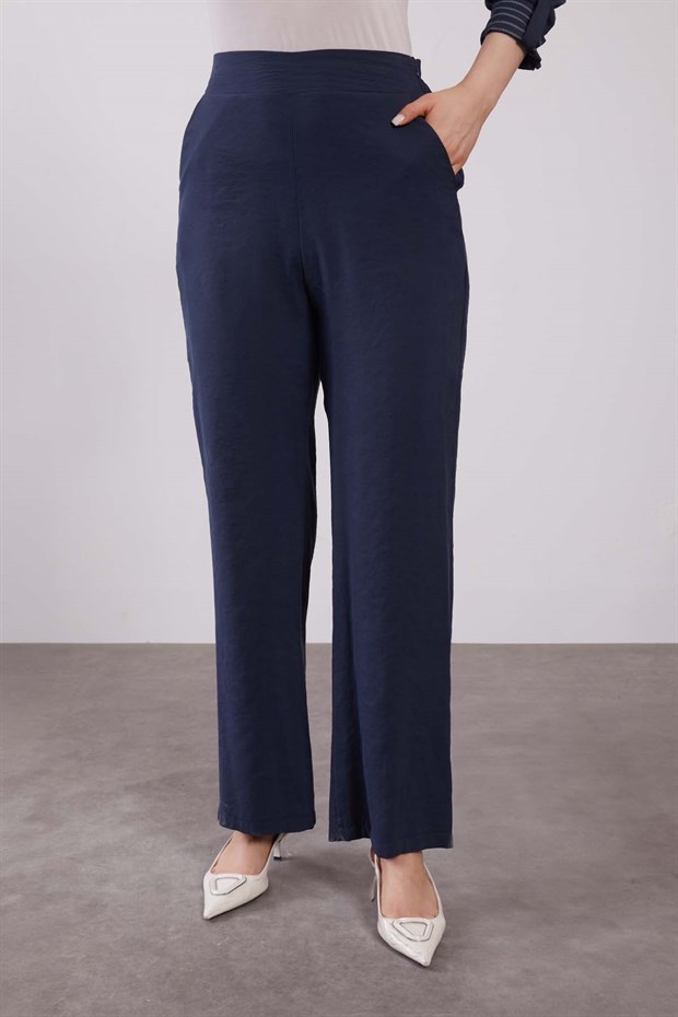 Lacivert Çift Katlı Çizgili İkili Takım