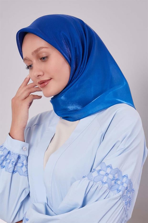 Lacivert Çift Renk Kehribar Eşarp