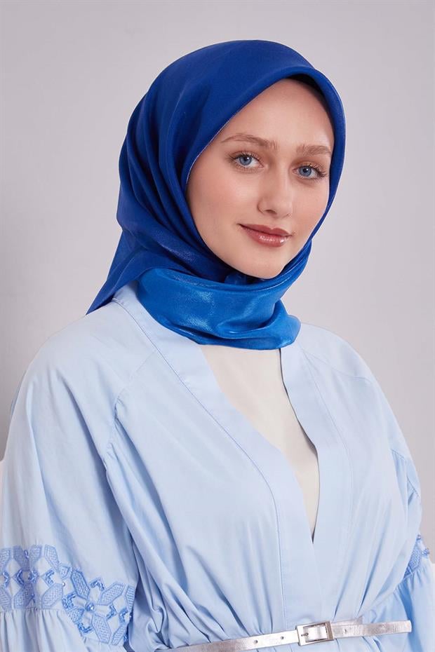 Lacivert Çift Renk Kehribar Eşarp