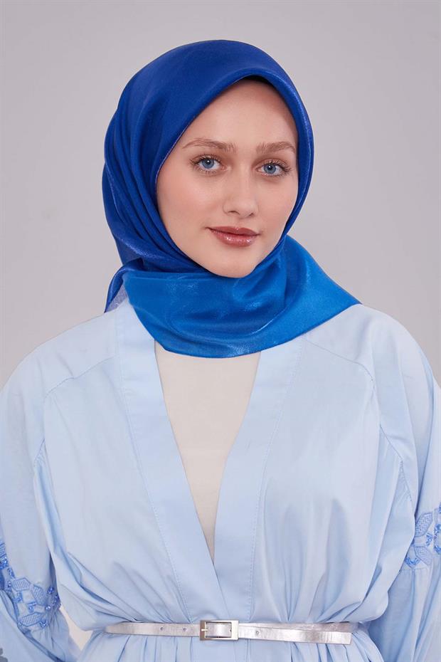 Lacivert Çift Renk Kehribar Eşarp