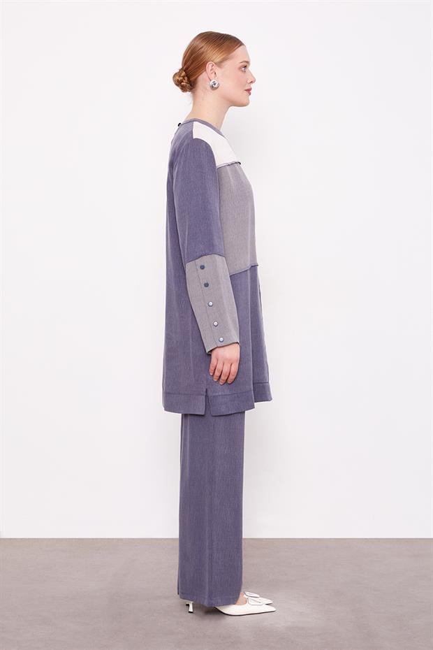 Lacivert Çift Renkli İkili Takım