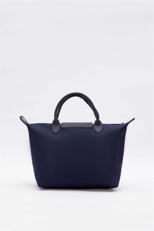 Lacivert Deri Kapaklı Omuz Çantası