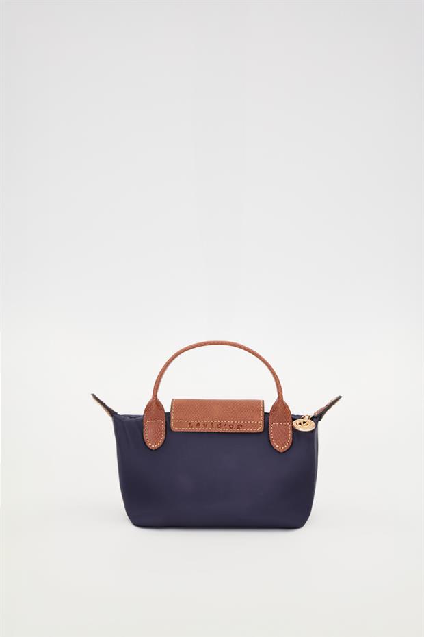 Lacivert Deri Kapak Detaylı El Çantası