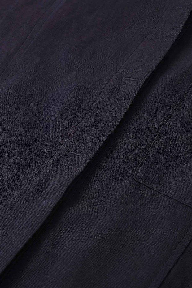 Lacivert Düğmeli Poplin Gömlek