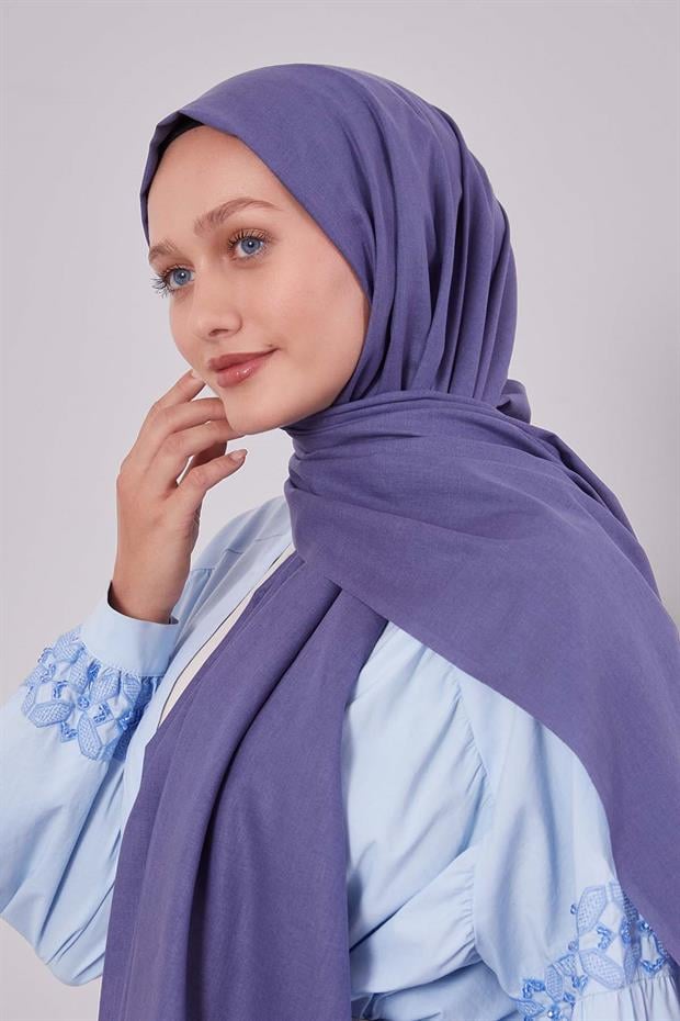 Lacivert Düz Tensel Şal